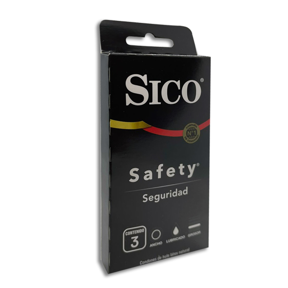  PRESERVATIVO SICO SAFETY NEGRO Cartera c/3