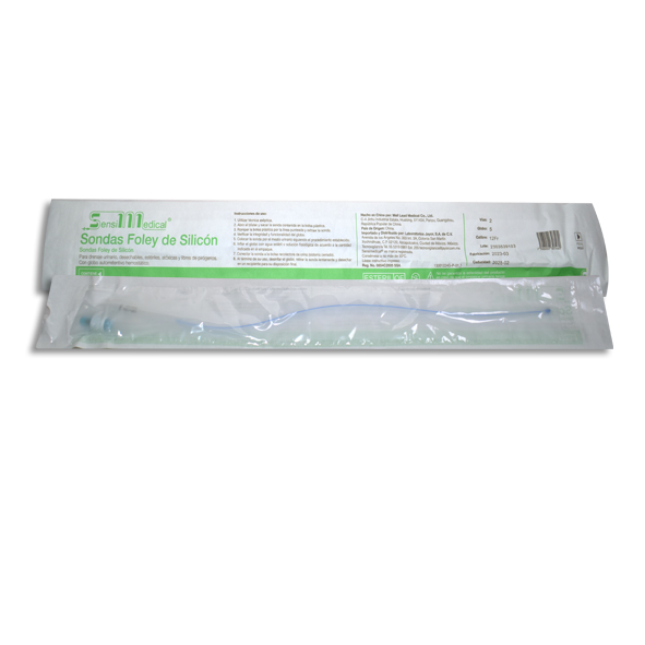 SONDA FOLEY SILICON 2-V 12FR GLOBO 5 SENSIMEDICAL Pieza 1 Pieza