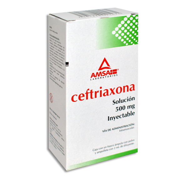 CEFTRIAXONA 500MG IM AMSA Solucion Inyectable c/1
