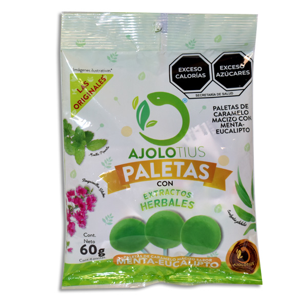 AJOLOTIUS PALETAS CON EXTRACTOS HERBALES Y MIEL Bolsa c/6