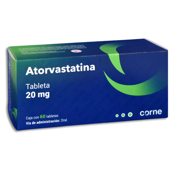 ATORVASTATINA 20MG CORNE Tabletas c/60