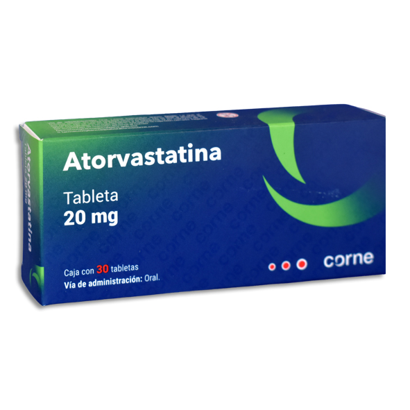 ATORVASTATINA 20MG CORNE Tabletas c/30