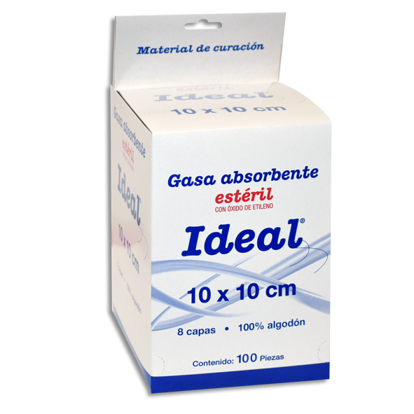 GASA ESTERILIZADA 10X10CM IDEAL Caja c/100