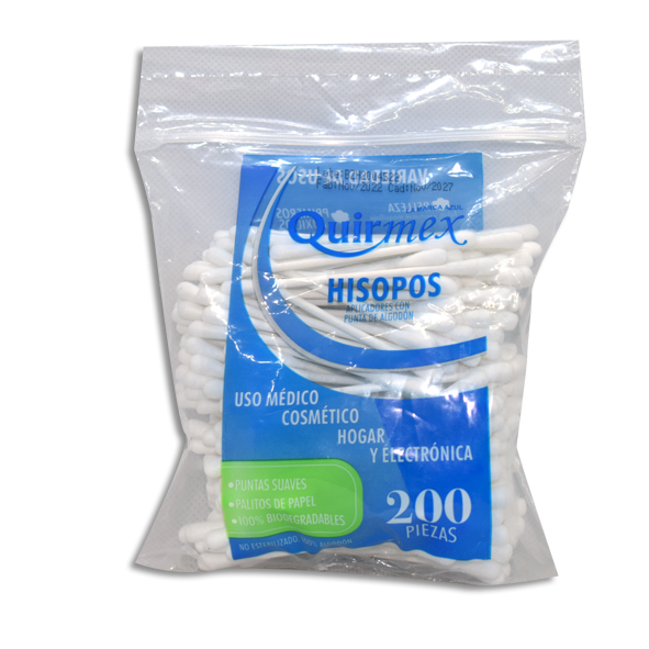 APLICADORES DE ALGODON QUIRMEX Bolsa c/200