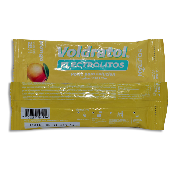 VOLDRATOL MANGO ELECTROLITOS STICK Polvo en Sobres c/1