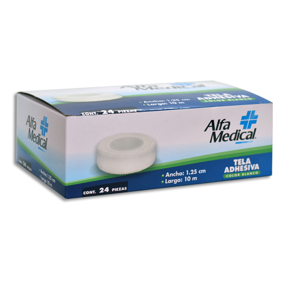 TELA ADHESIVA ALFA MEDICAL 1.25CMX10M Caja c/24