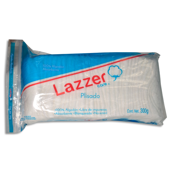 ALGODON ABSORBENTE PLISADO LAZZER Bolsa 300 gr