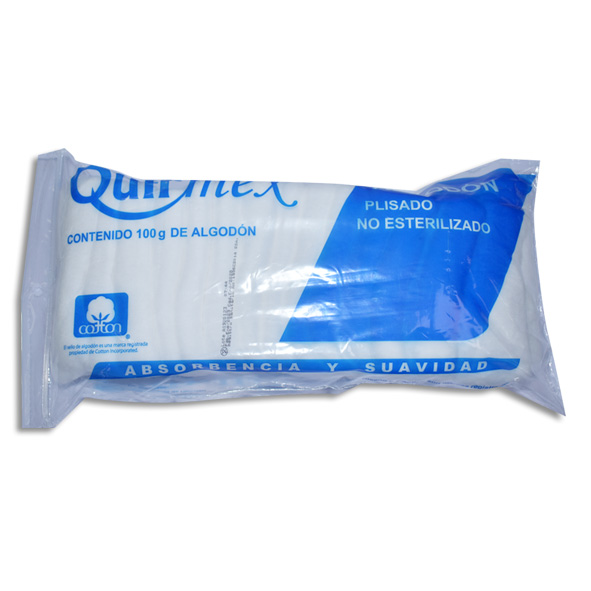 ALGODON ABSORBENTE PLISADO QUIRMEX Bolsa 100 g