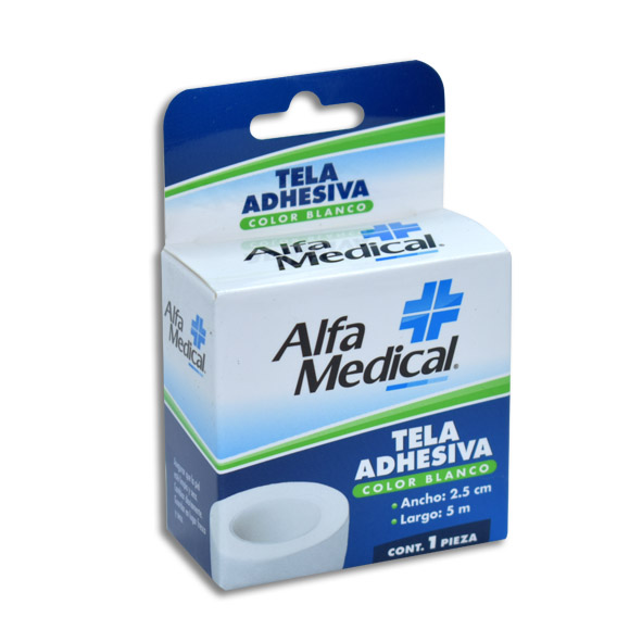 TELA ADHESIVA ALFA MEDICAL 2.5CMX5M Caja c/1
