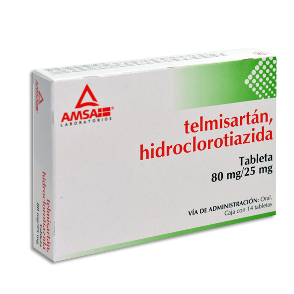 TELMISARTAN, HIDROCLOROTIAZIDA 80/25MG AMSA Tabletas c/14