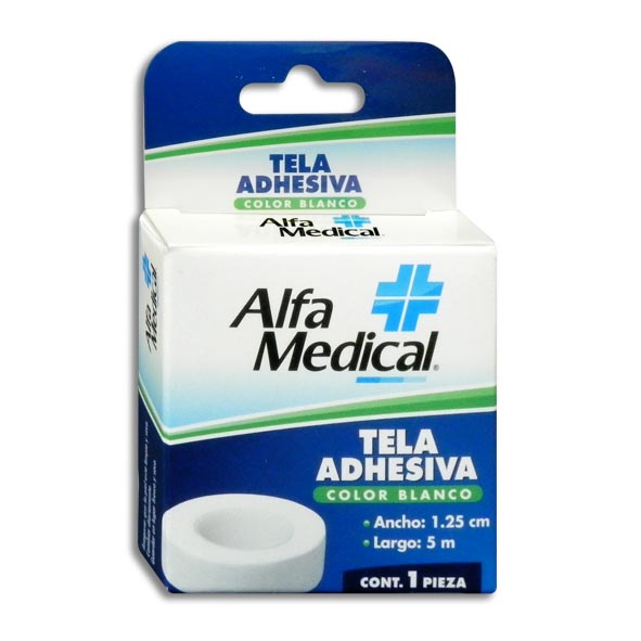 TELA ADHESIVA ALFA MEDICAL 1.25CMX5M Caja c/1