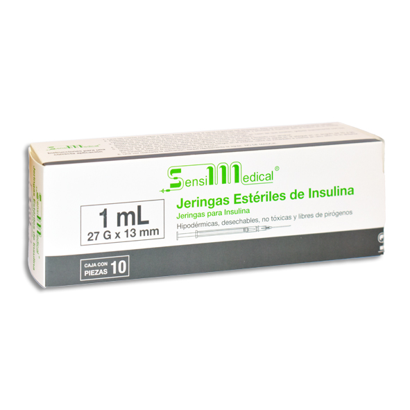 JERINGA 1ML INSULINA 27X13 SENSIMEDICAL Caja c/10