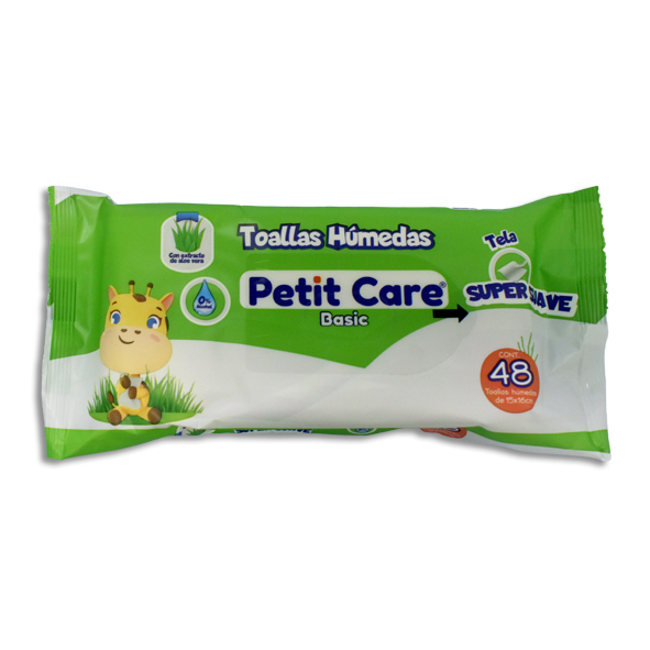 TOALLITAS HUMEDAS PETIT CARE BASIC Paquete c/48