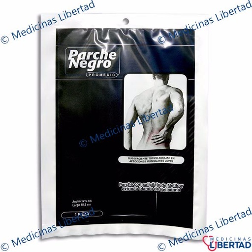 [7501109760886] PARCHE NEGRO PROMEDIC 12.5X 18.5 CM Pieza c/1