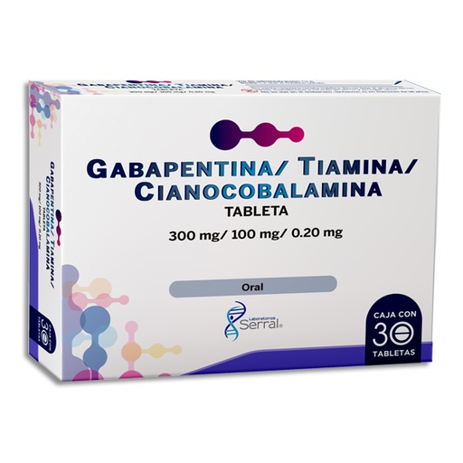 [7501258211024] GABAPENTINA/ TIAMINA/ CIANOCOBALAMINA SERRAL  TAB C/ 30