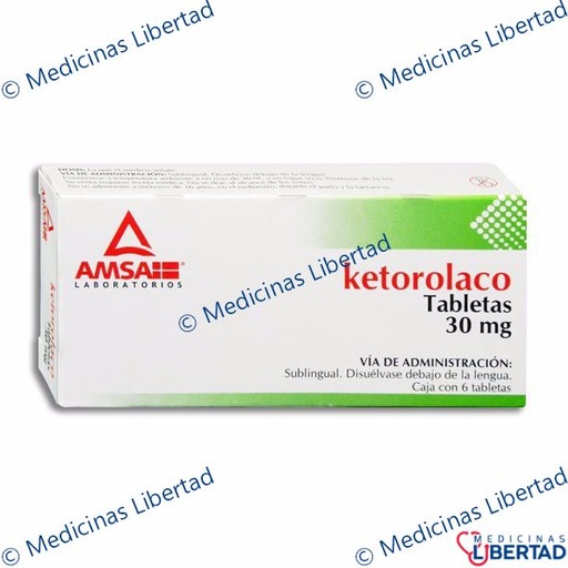 [7501349023369] KETOROLACO AMSA SL 30MG Tabletas C/6