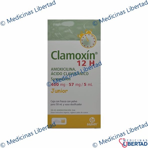 [7502009740503] CLAMOXIN 12H JNR.SUSP 400/57MG 50 ML