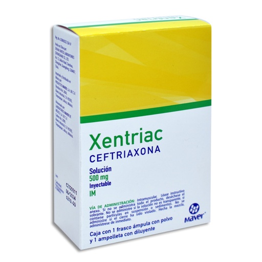 [7502009748585] XENTRIAC (CEFTRIAXONA) 500MG IM C/1 INY.