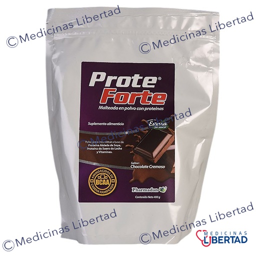 [7503007662392] PROTE FORTE CHOCOLATE 400 G 0% AZUCAR