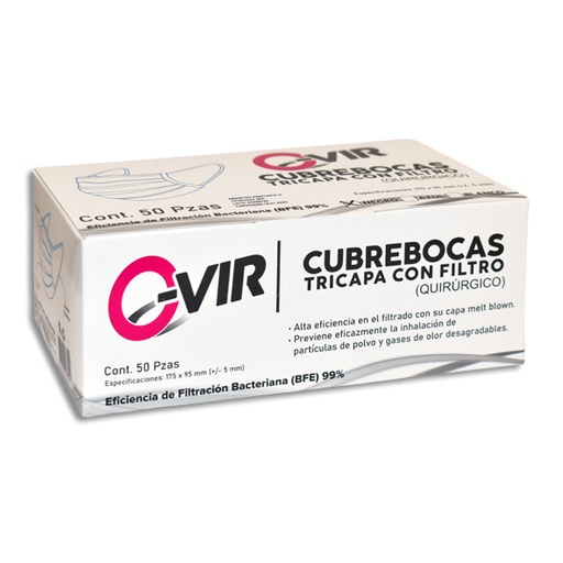 [7713042188751] CUBREBOCAS NEGRO 0-VIR Caja c/50