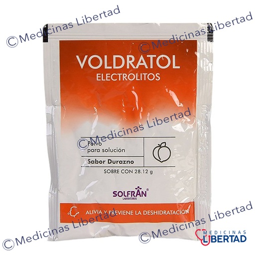 [7502274790968] ELECTROLITOS VOLDRATOL 1PZ CON SOBRE CON 28.12G DURAZNO