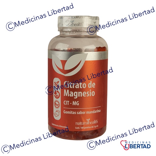 [7501853801408] CITRATO DE MAGNESIO GOMITAS SABOR MANDARINA NATURAL HEALTH C/100 