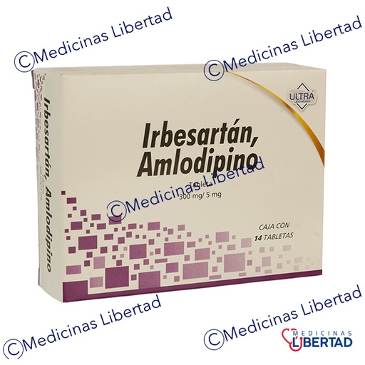 [7502216790971] IRBESARTAN 300 MG/ AMLODIPINO 5 MG C/14 TABLETAS ULTRA 
