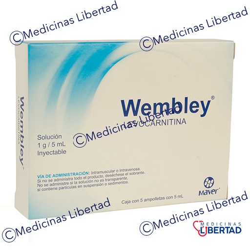 [7502009745591] WEMBLEY (LEVOCARNITINA) 1G 5 ML INYECTABLE C/5 AMPULAS