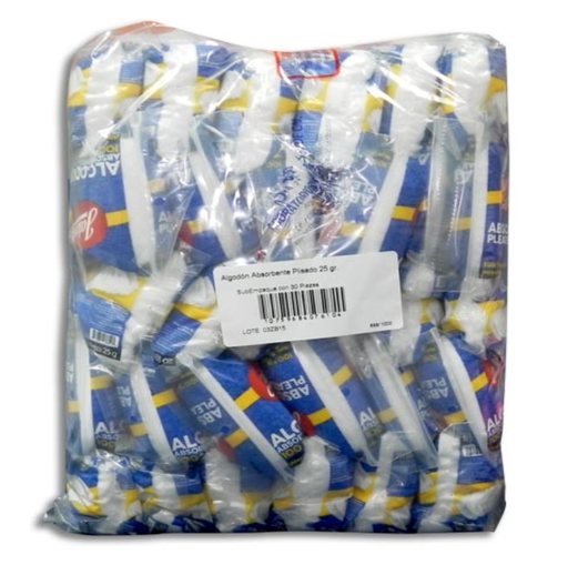 [10759684776103] ALGODON ABSORBENTE PLISADO 25G JALOMA PAQUETE C/30
