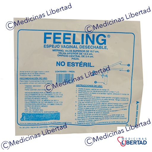 [7501128112031] FEELING ESPEJO VAGINAL DESECHABLE N/E 1 PIEZA