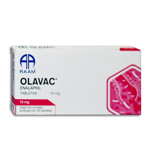 [7502227872246] OLAVAC (ENALAPRIL) 10 MG C/30 TABLETAS 