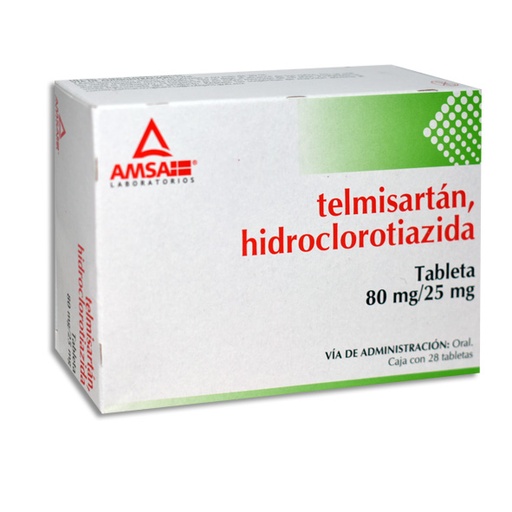 [7501349029842] TELMISARTAN / HIDROCLOROTIAZIDA 80/25MG AMSA  TABLETAS C/28
