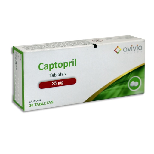 [7502216804678] CAPTOPRIL 25MG AVIVIA Tabletas c/30