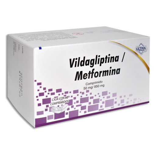 [7502216790483] VILDAGLIPTINA/METFORMINA 50/850MG ULTRA Comprimidos c/60