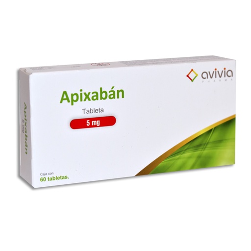 [7506513600988] APIXABAN 5MG AVIVIA Tabletas c/60