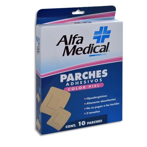 [7502275701512] PARCHES ADHESIVOS COLOR PIEL ALFA MEDICAL Parches c/10