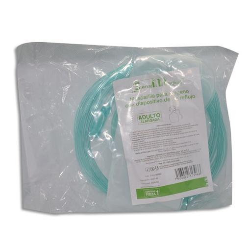 [7506022331458] MASCARILLA PARA OXIGENO CON NO REFLUJO Y RESERVORIO ADULTO Pieza c/1