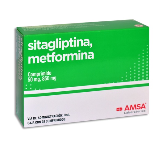 [7501349019010] SITAGLIPTINA, METFORMINA 50/850MG AMSA   Comprimidos c/28