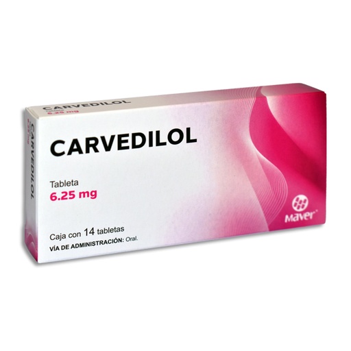 [7503045798237] CARVEDILOL 6.25MG MAVER Tabletas c/14