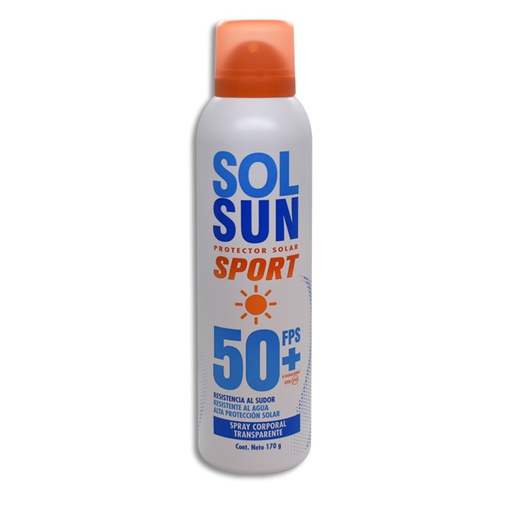 [7502009749360] SOL SUN PROTECTOR SOLAR SPORT 50FPS+ BELABEL Solucion Spray 170 g