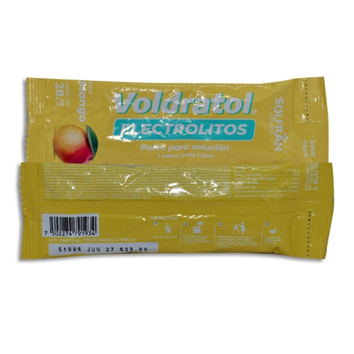 [7502274791934] VOLDRATOL MANGO ELECTROLITOS STICK Polvo en Sobres c/1