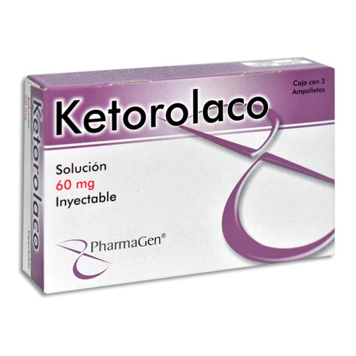 [7501299385081] KETOROLACO 60MG PHARMAGEN Solucion Inyectable c/3