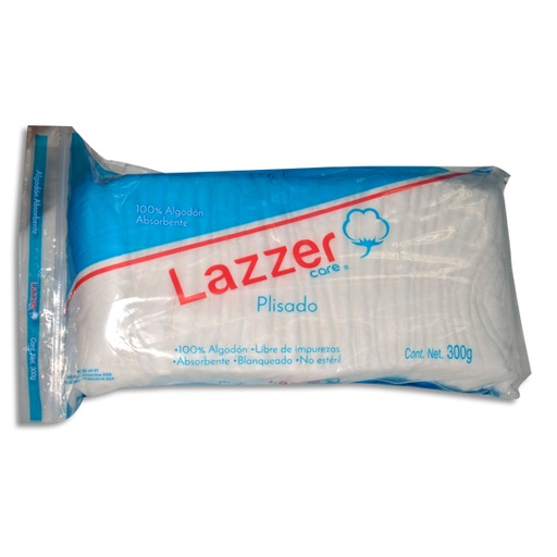 [7503013836039] ALGODON ABSORBENTE PLISADO LAZZER Bolsa 300 gr
