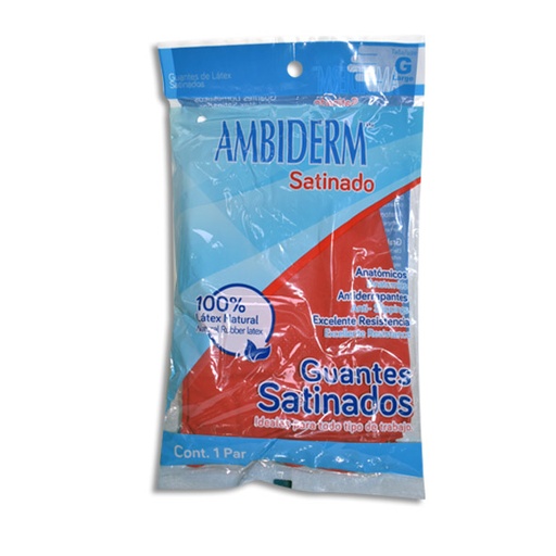 [7502224241281] GUANTE AMBIDERM DOMESTICO ROJO GRANDE Bolsa 1 par