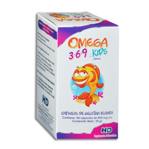 [7502008988906] AMEGON OMEGA 3,6,9 KIDS Capsulas c/60