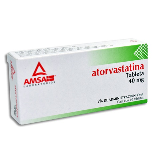 [7501349028913] ATORVASTATINA 40MG AMSA Tabletas c/10