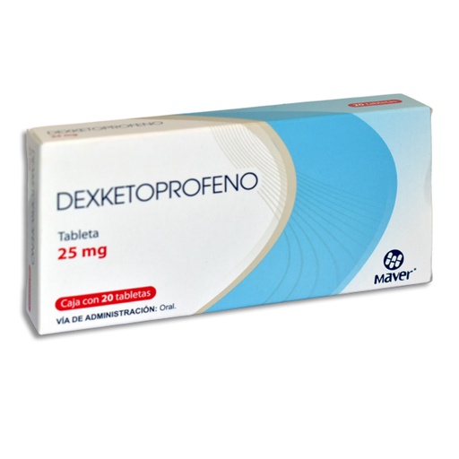 [7502009748844] DEXKETOPROFENO 25MG MAVER Tabletas c/20